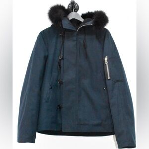 Sandro - Men’s Navy Hooded Parka  (Large)